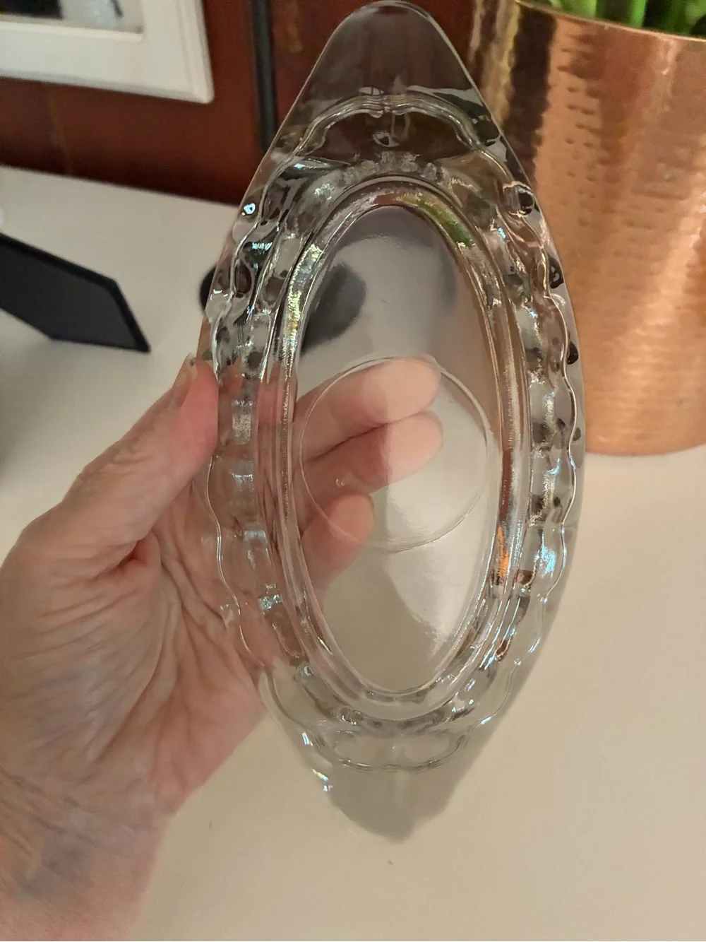 Vintage Clear Glass Decorative Serving Dish